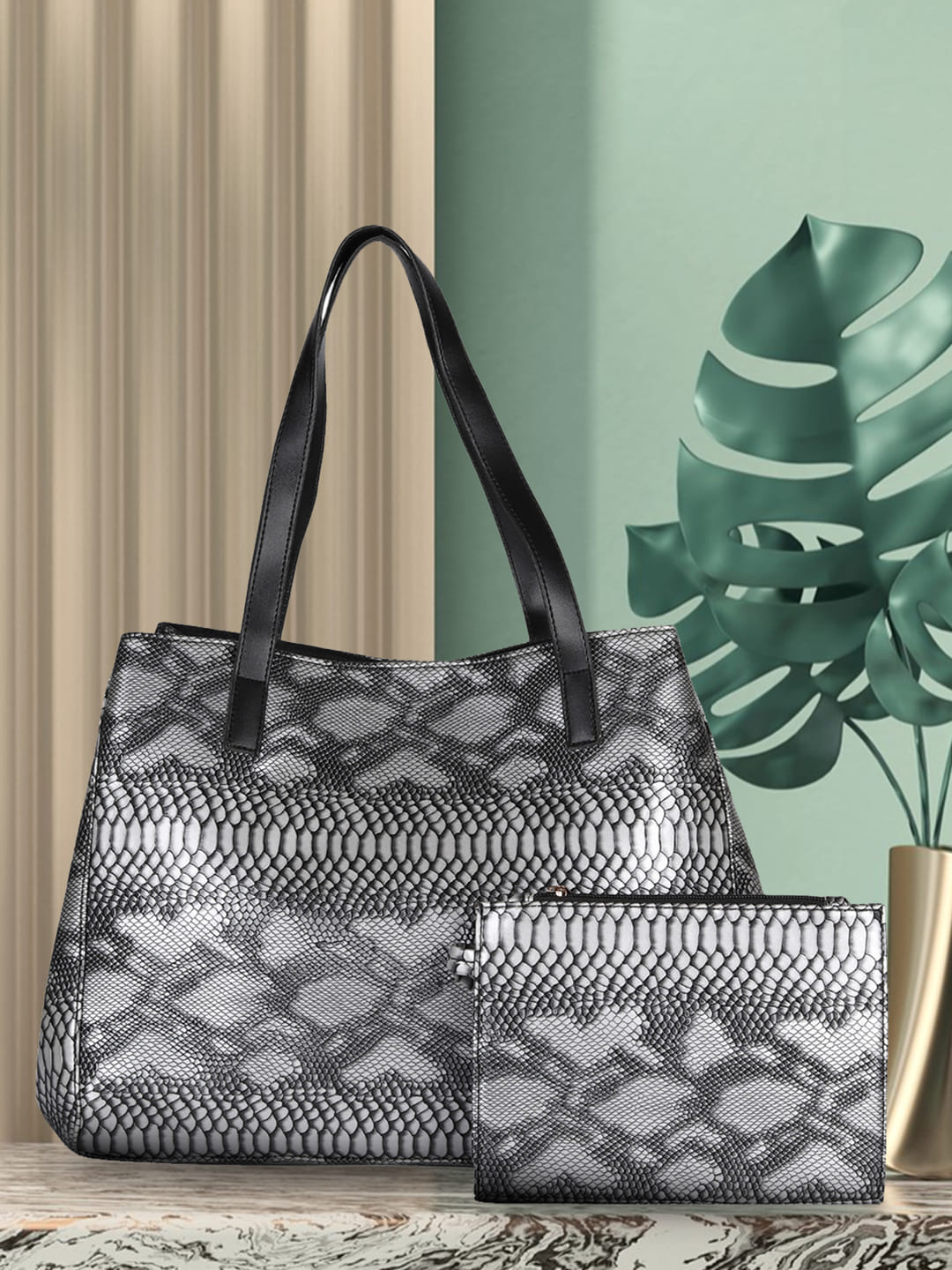 Mimosa Statement Grey Tote Bag