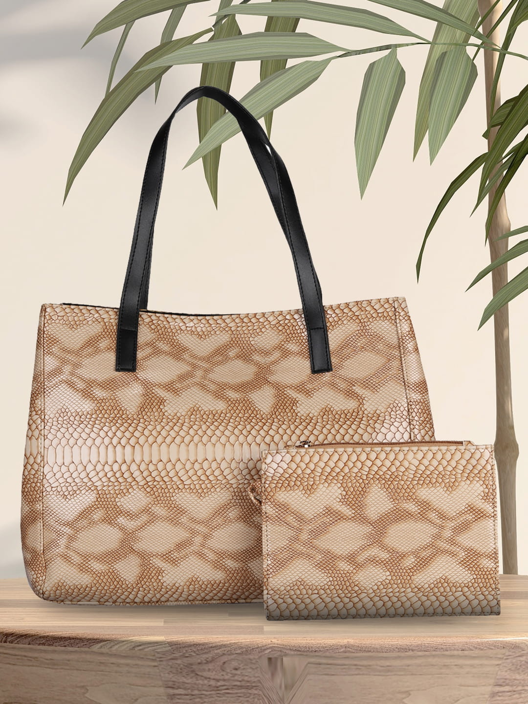 MINI WESST Beige Textured Tote Bag(MWTB102BE)