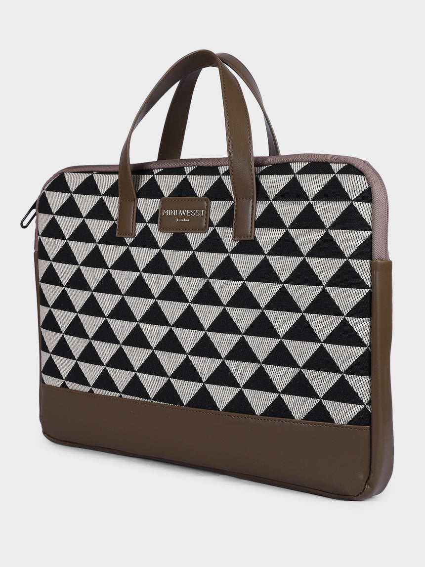 Bourbon Black and Brown London Street Bag With Pouch