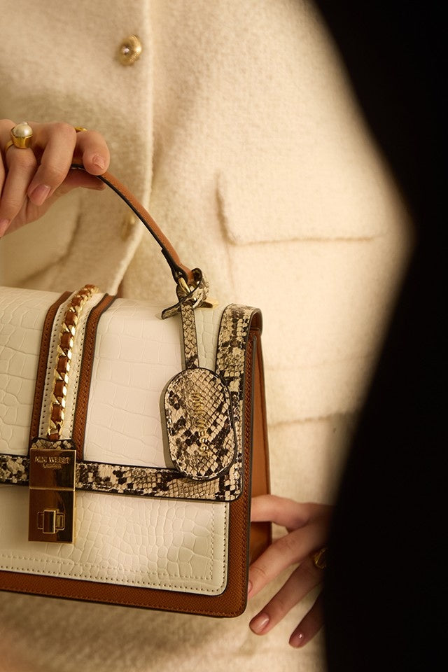 Bella Luxe White London Handbag