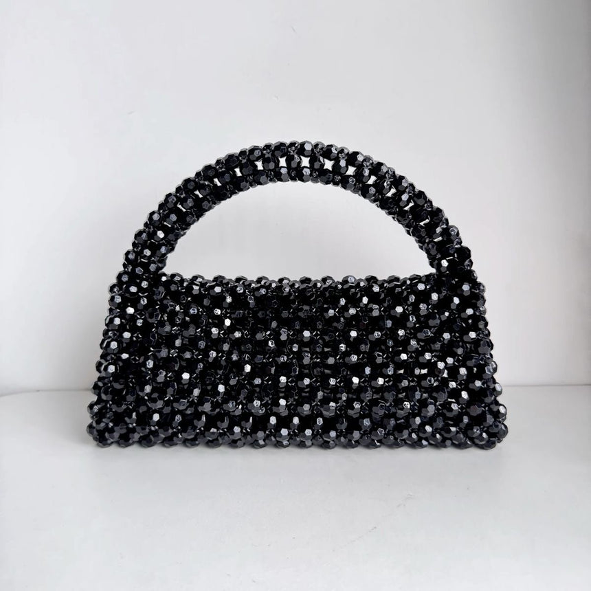 Jane Pearl Black Handheld Clutch