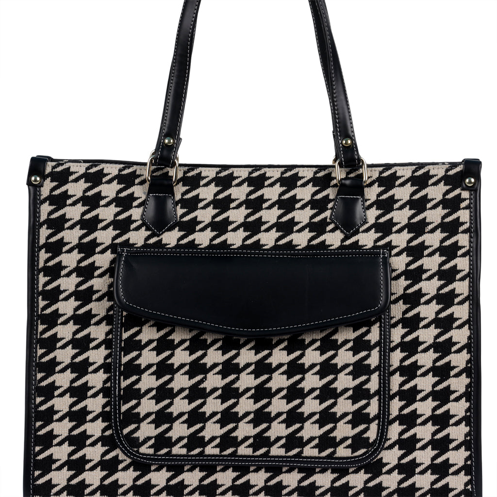 Go Socials Houndstooth Tote Bag