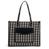 Go Socials Houndstooth Tote Bag