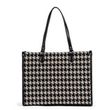 Go Socials Houndstooth Tote Bag