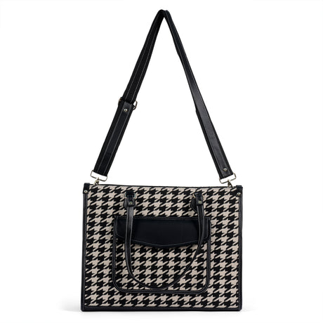 Go Socials Houndstooth Tote Bag