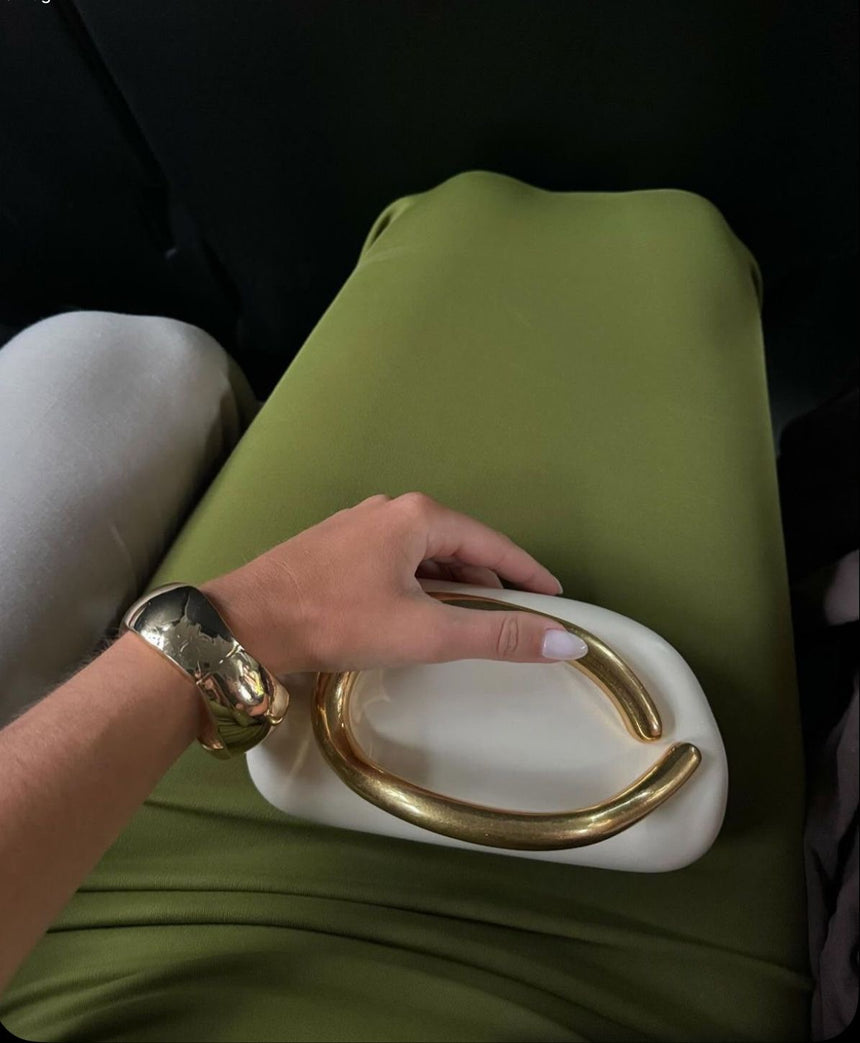 Ashley Off White Handheld Clutch