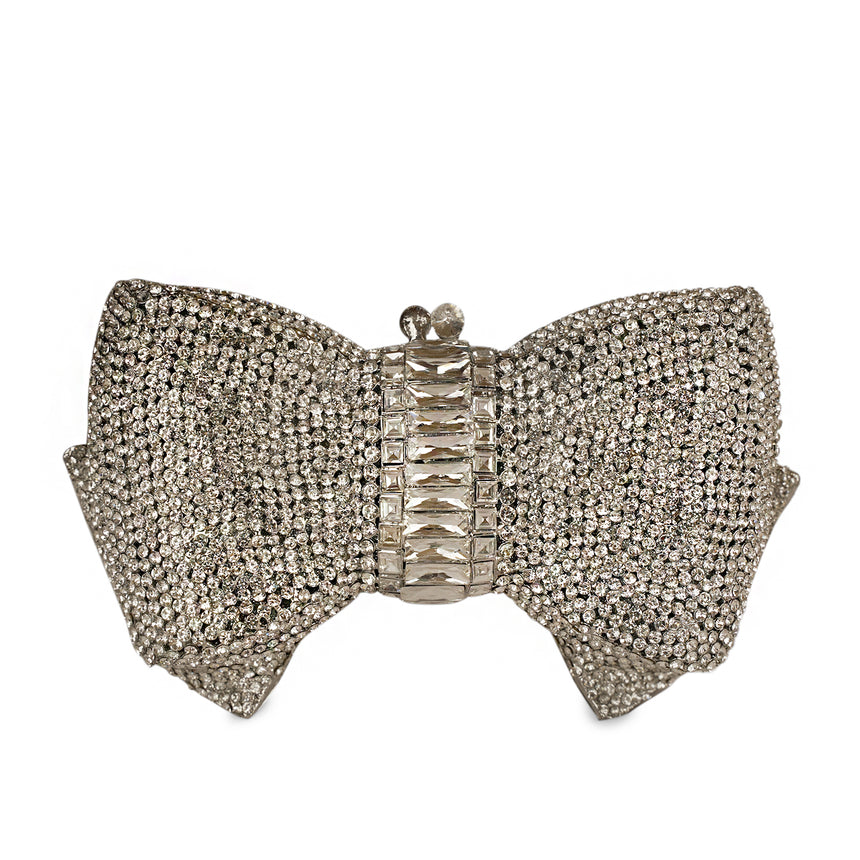 Bow Silver Clutch