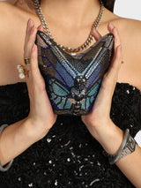 Butterfly Multicoloured Clutch