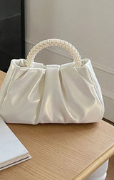 Esther White Pearl Handheld Clutch