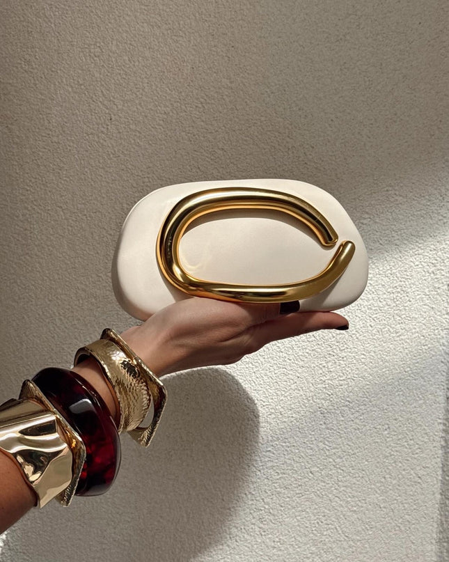 Ashley Off White Handheld Clutch