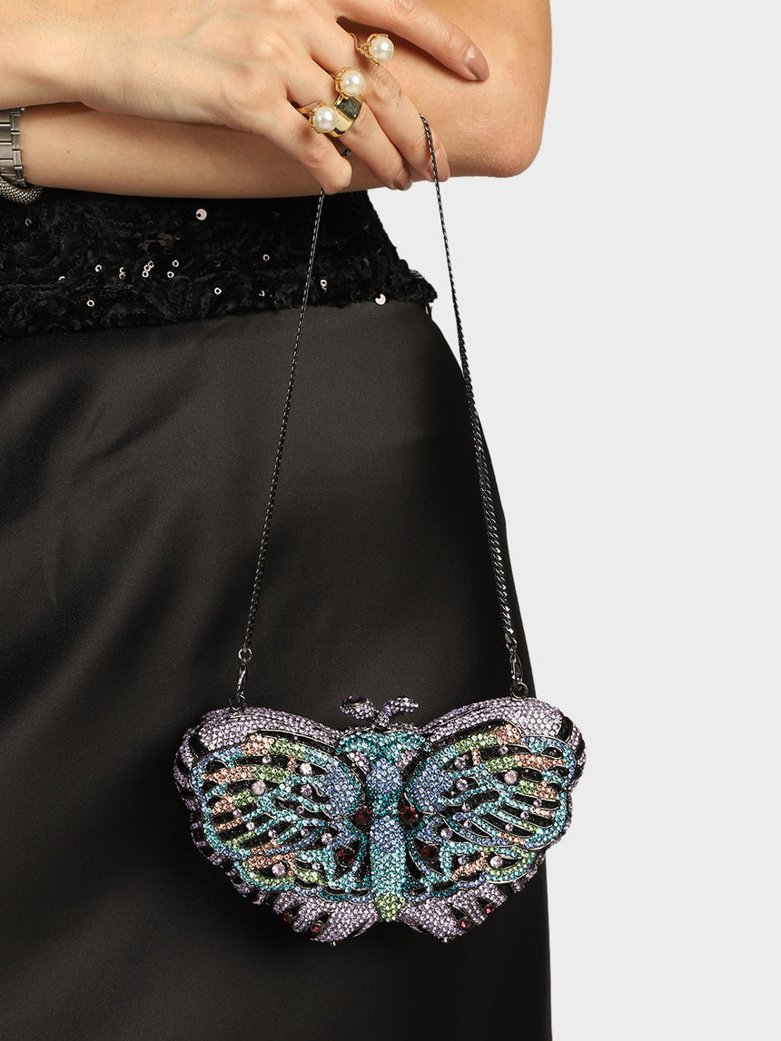 Butterfly Multicoloured Clutch