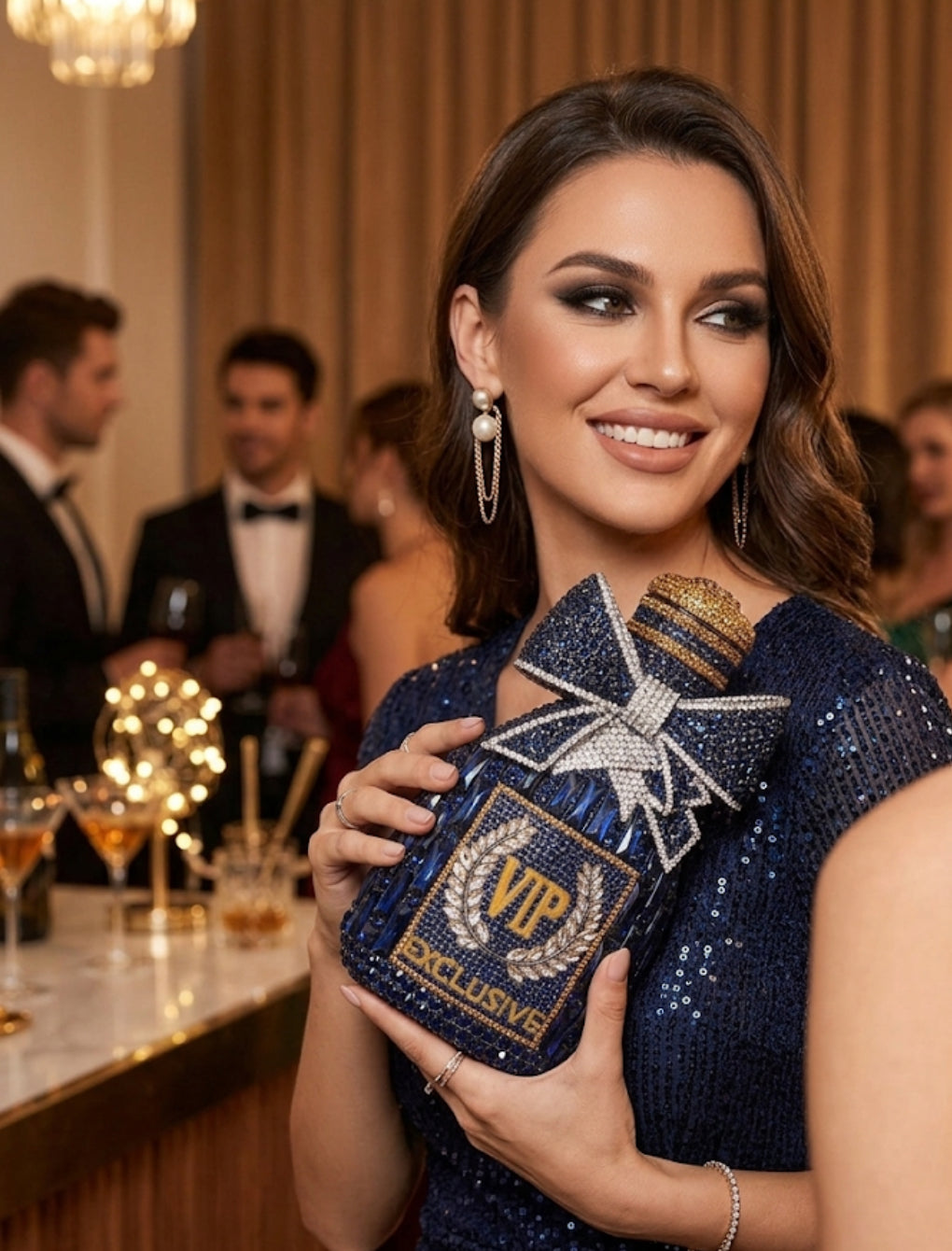 Champagne Vip Multicolor Clutch