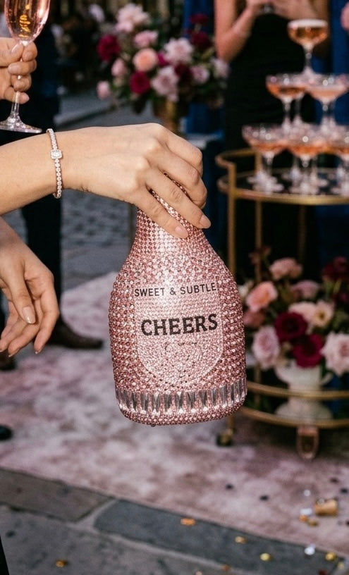 Champagne Multicoloured Clutch
