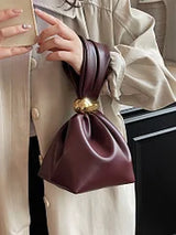 Judith Maroon Handheld Clutch