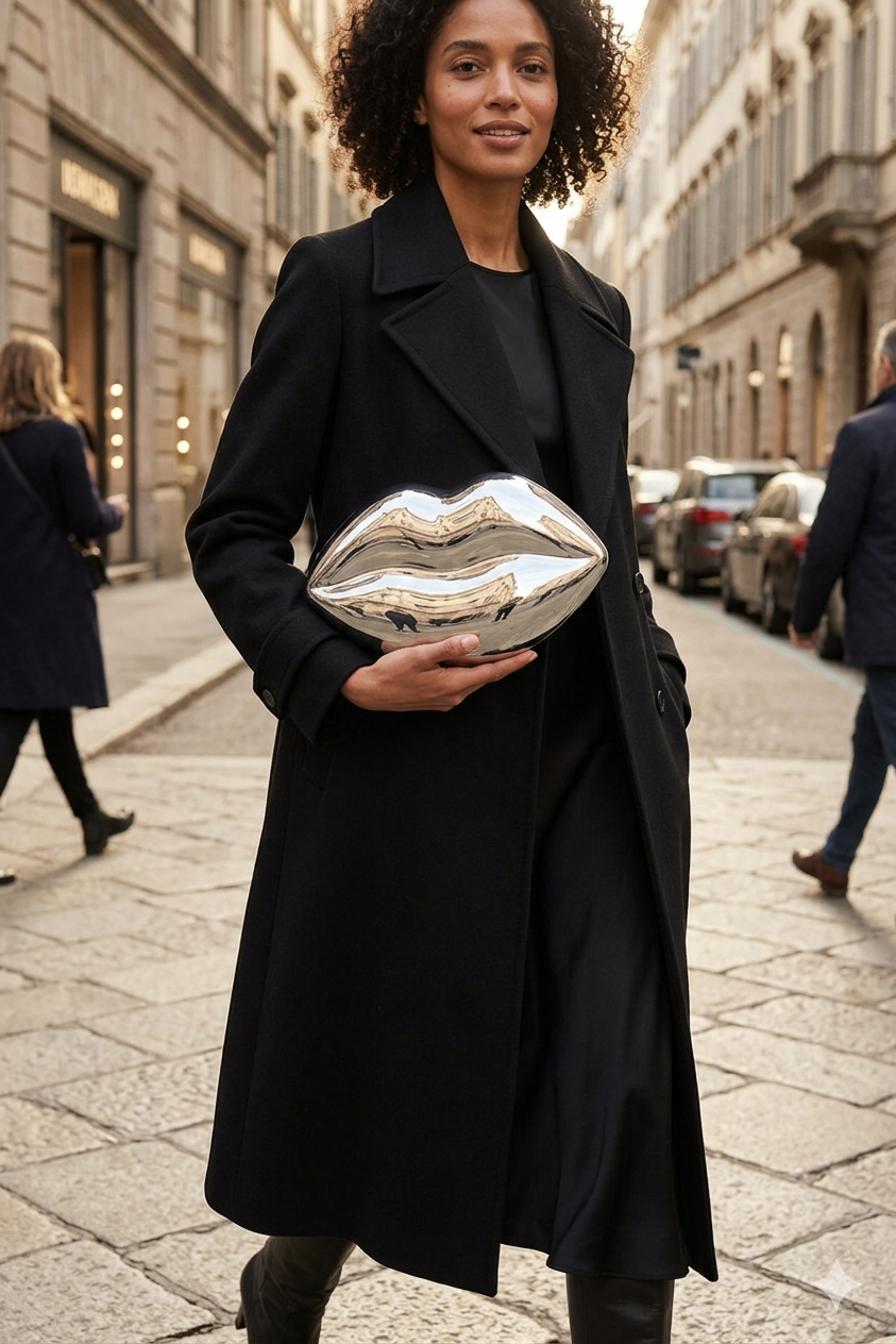 Mr. Lips Silver Clutch