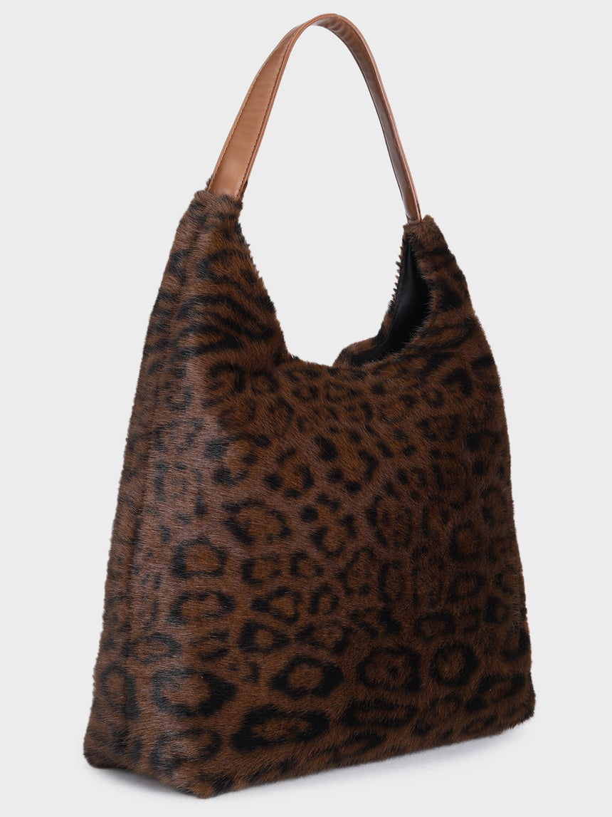 Leopard Trails Dark Brown Handbag