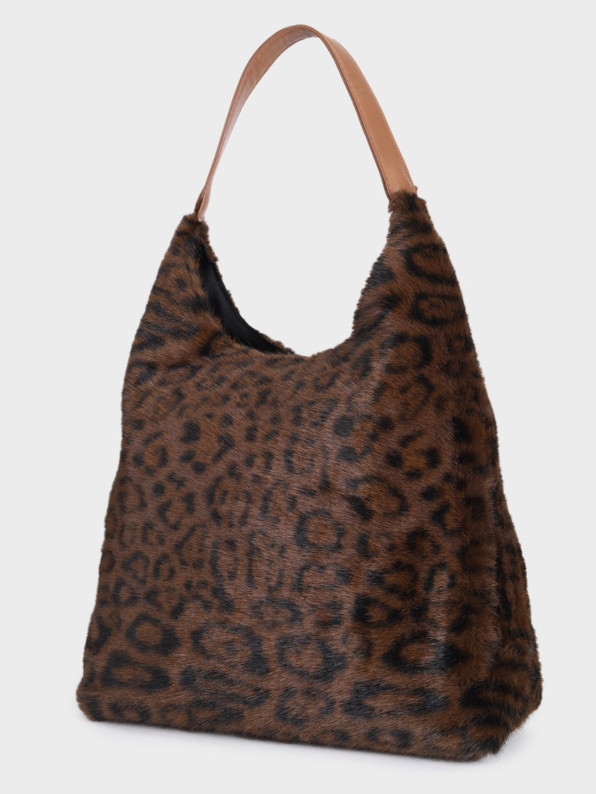 Leopard Trails Dark Brown Handbag