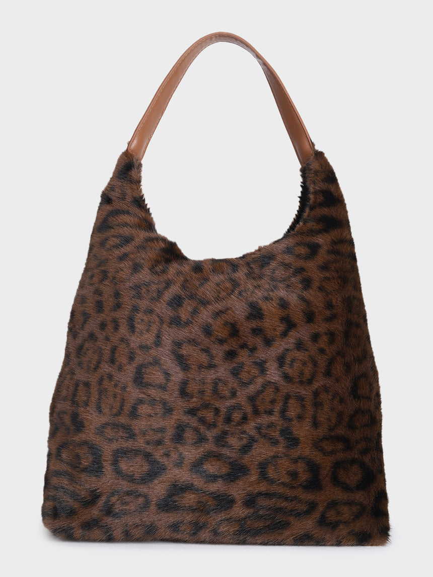 Leopard Trails Dark Brown Handbag