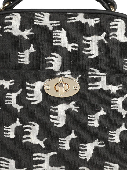 Emily sling bag MINI WESST Black Casual Animal Handheld Bag(MWHB130PR)