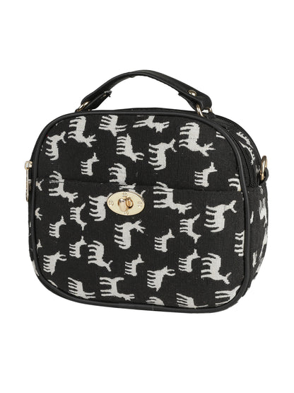 Emily sling bag MINI WESST Black Casual Animal Handheld Bag(MWHB130PR)
