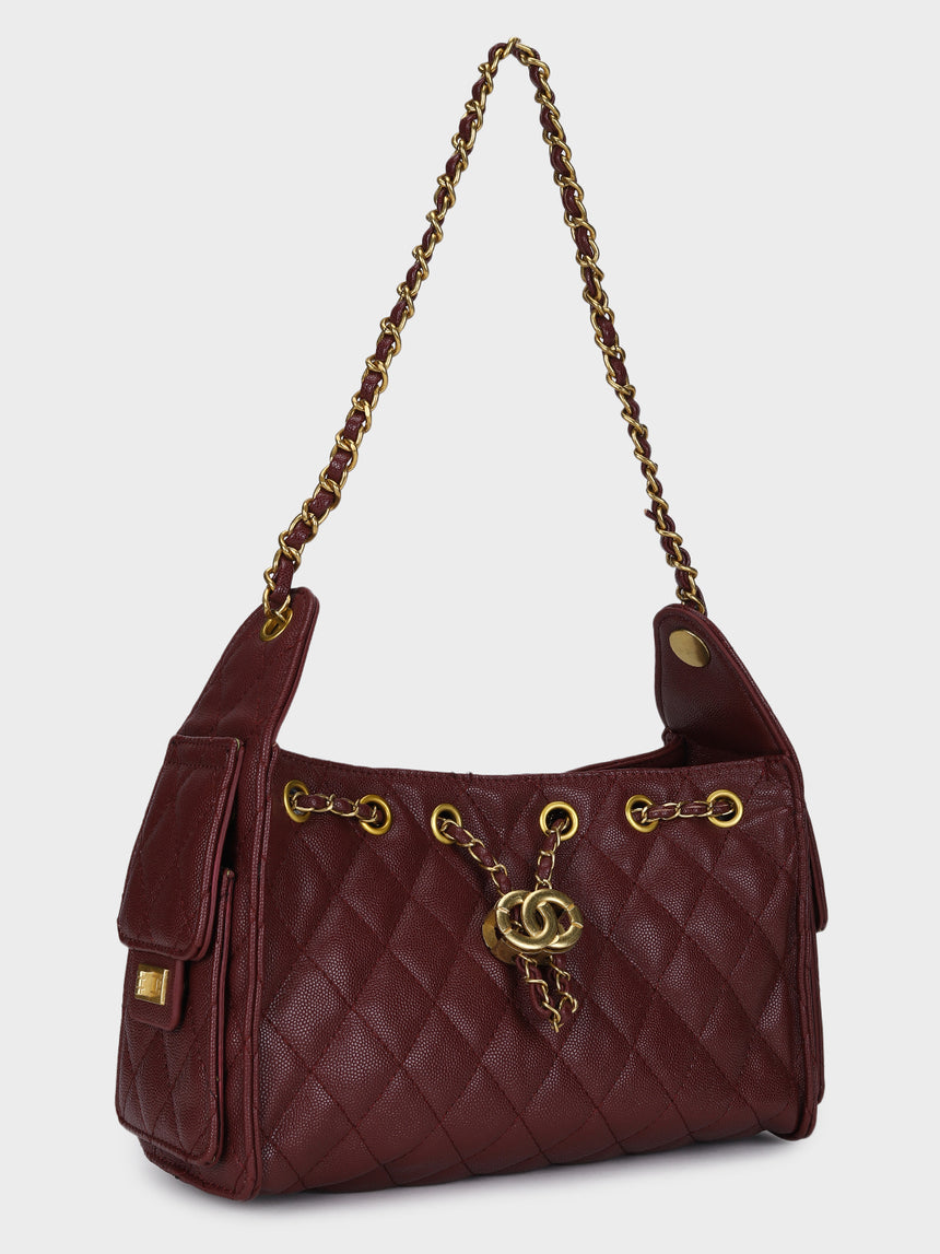 Dylan Maroon Handbag