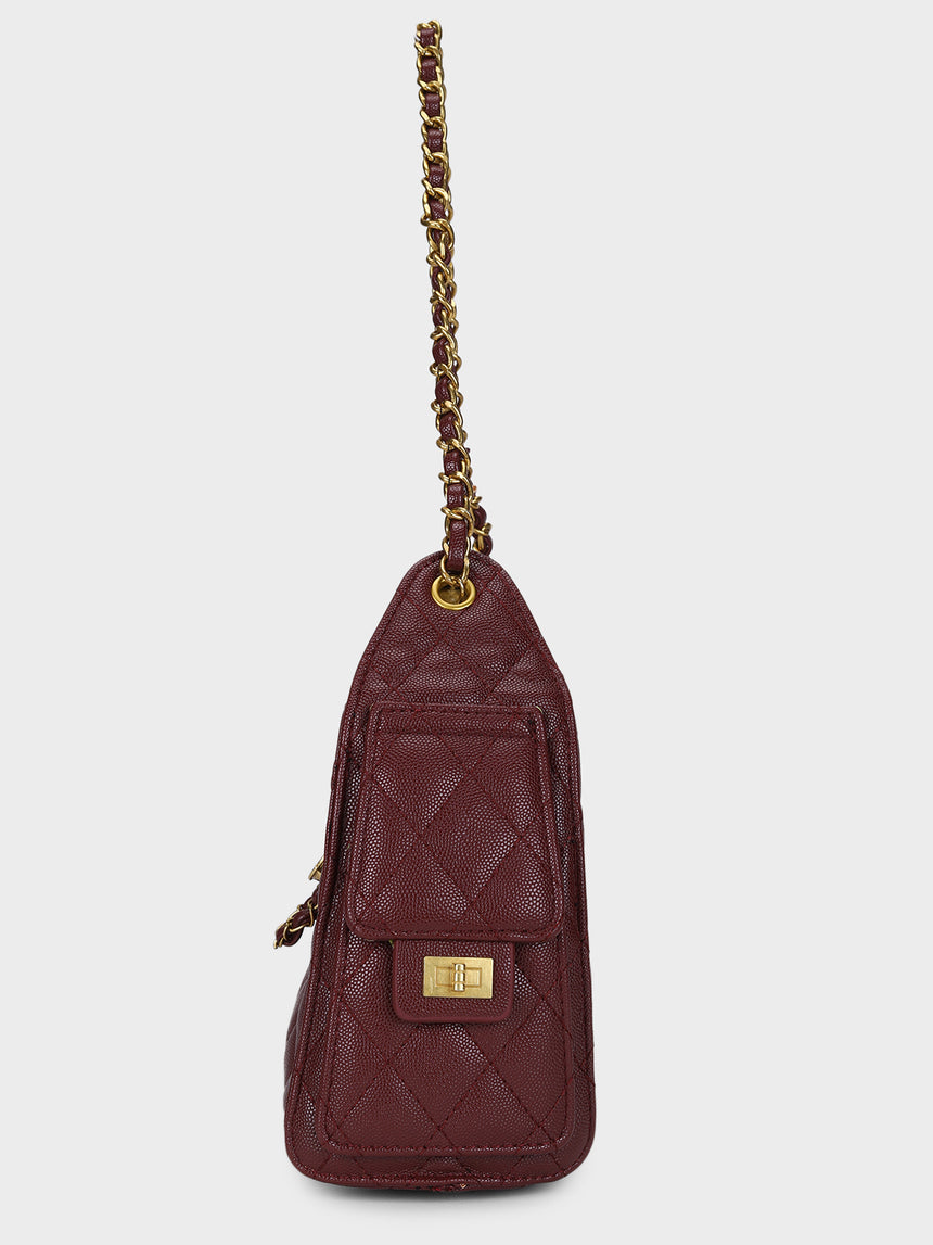 Dylan Maroon Handbag