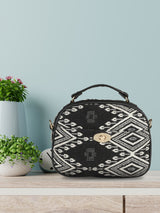 EMILY SLING Black Casual Abstract Handheld BAG