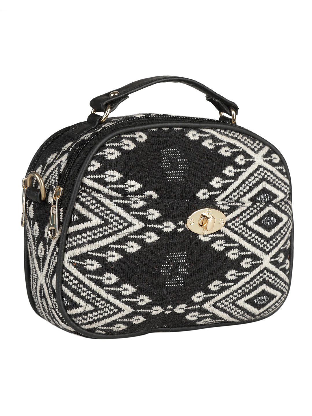 EMILY SLING Black Casual Abstract Handheld BAG