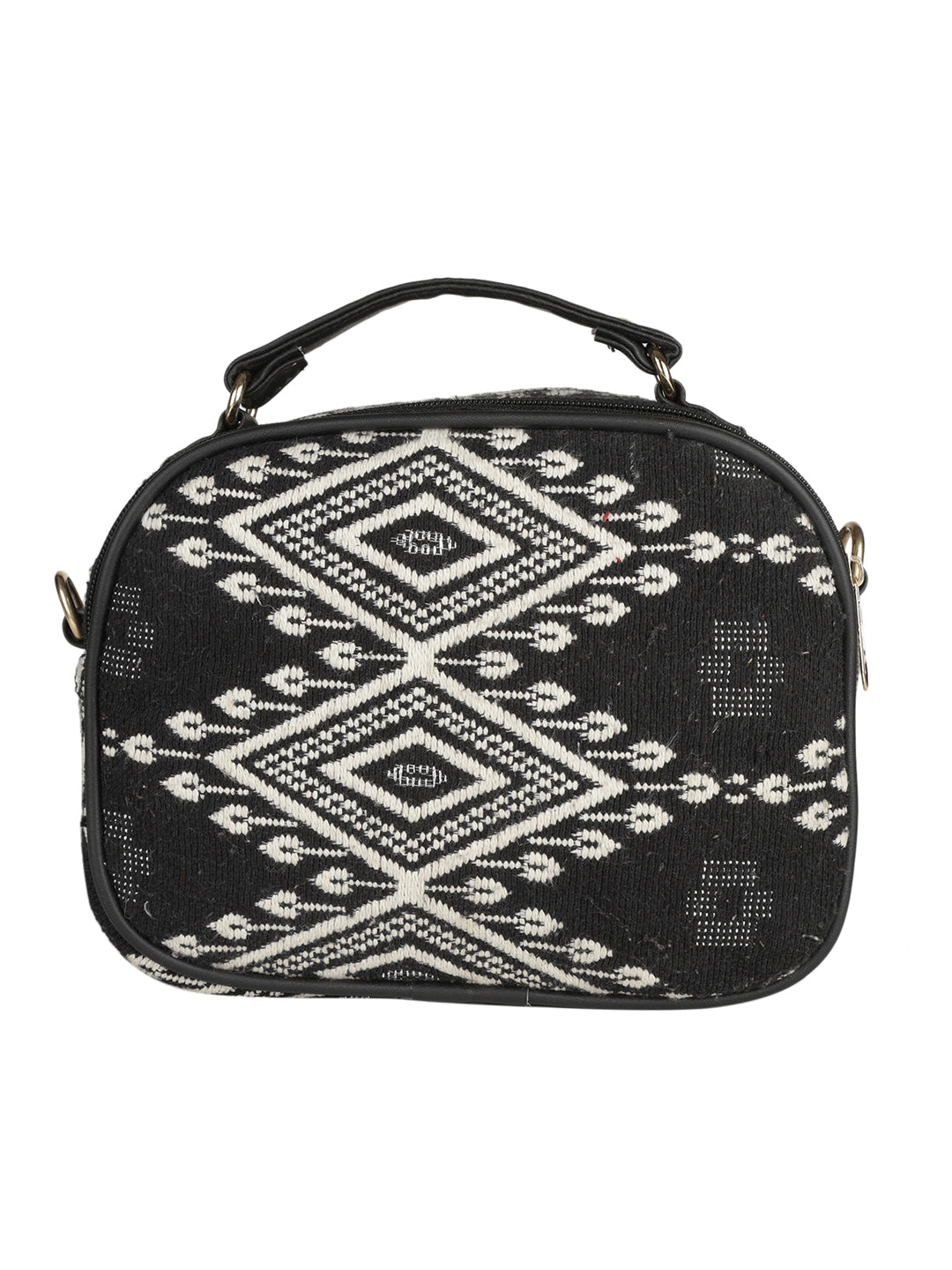 EMILY SLING Black Casual Abstract Handheld BAG