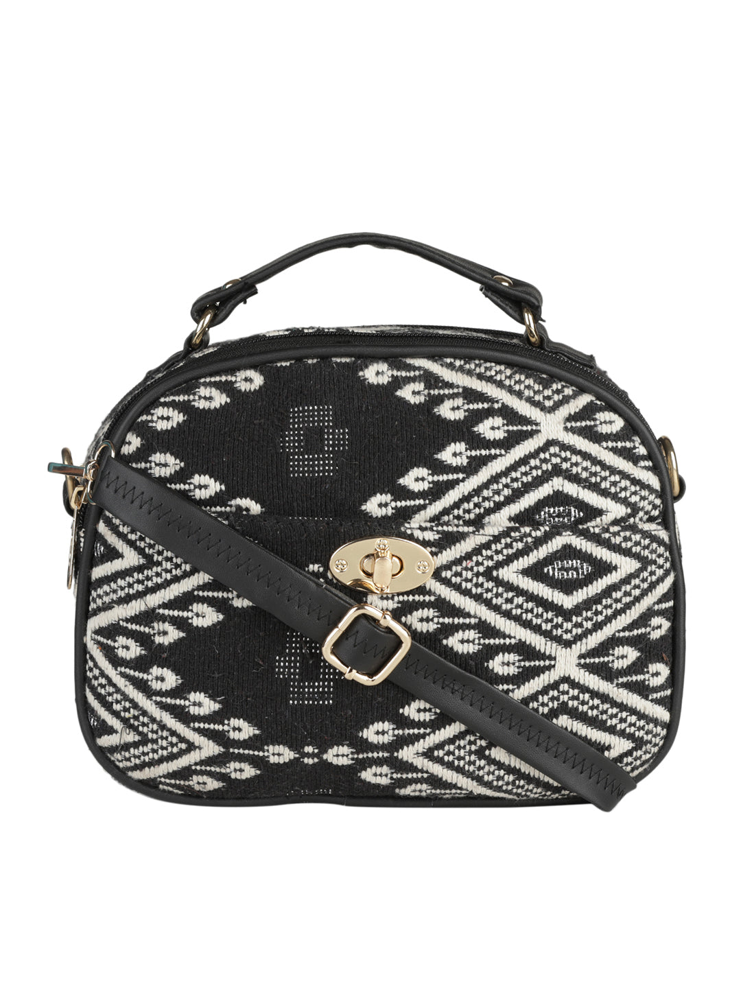 EMILY SLING Black Casual Abstract Handheld BAG