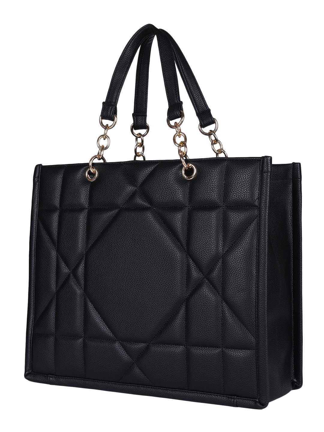 DENVER BAGS MINI WESST Black Textured Tote Bag(MWTB105BL)