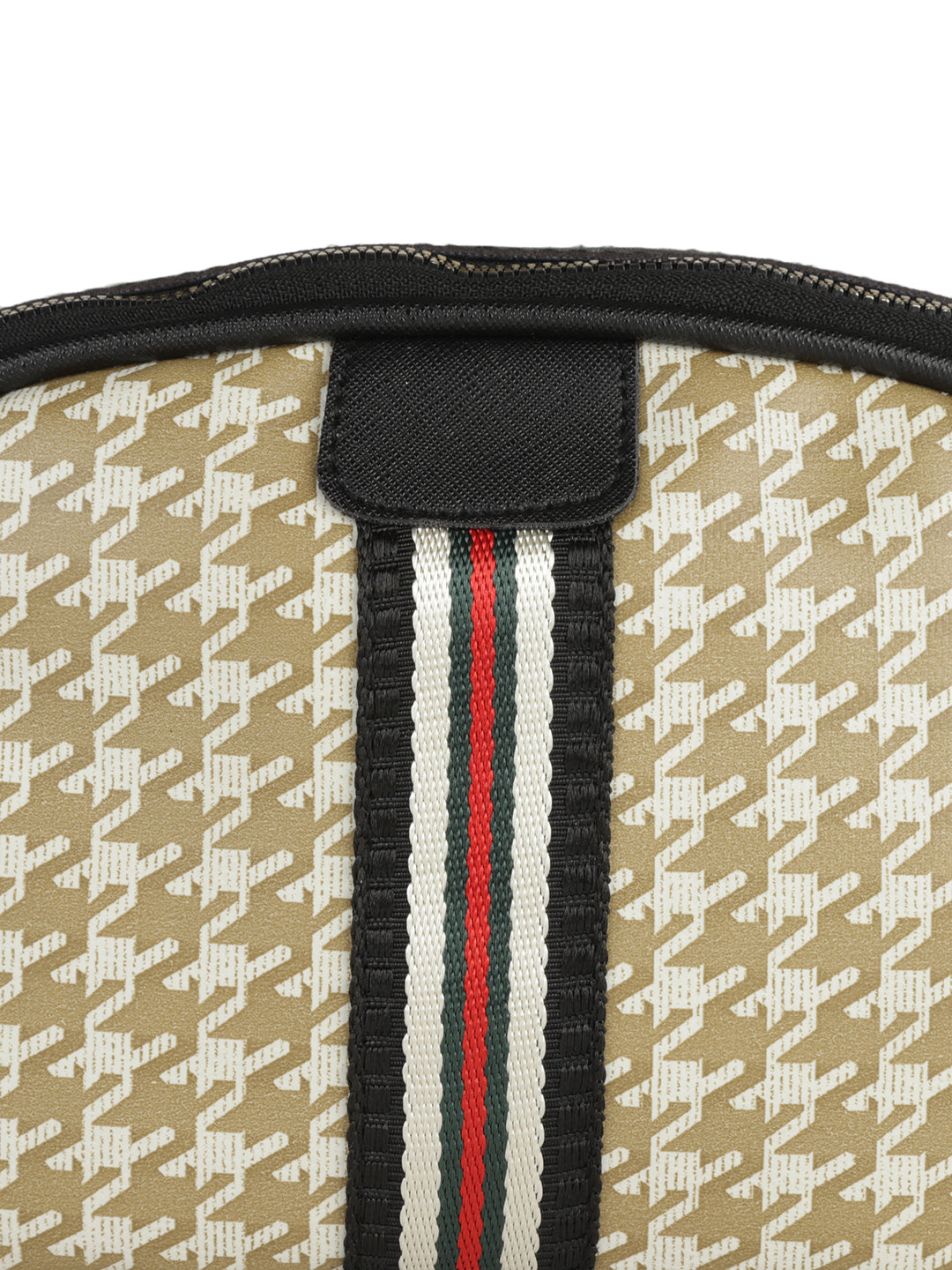 MINI WESST Beige Casual Checked Sling Bag(MWHB132BE)