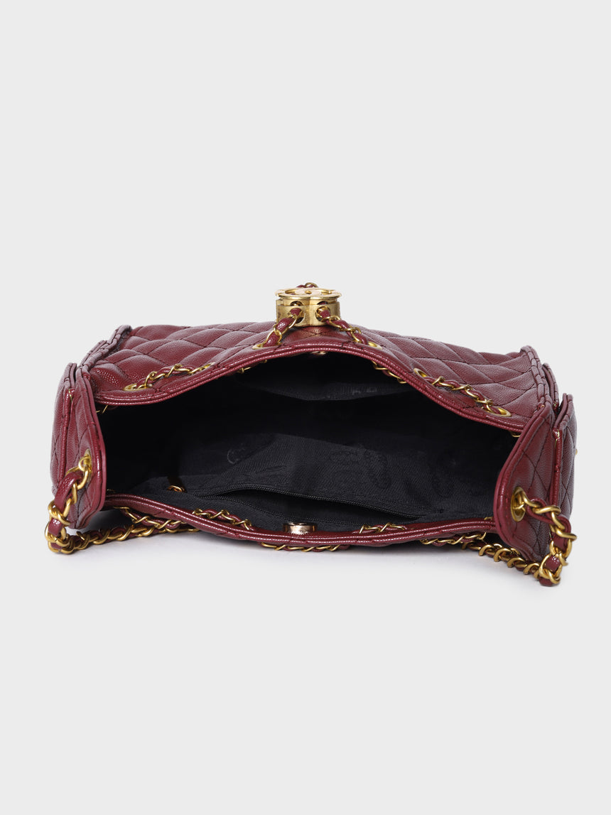 Dylan Maroon Handbag