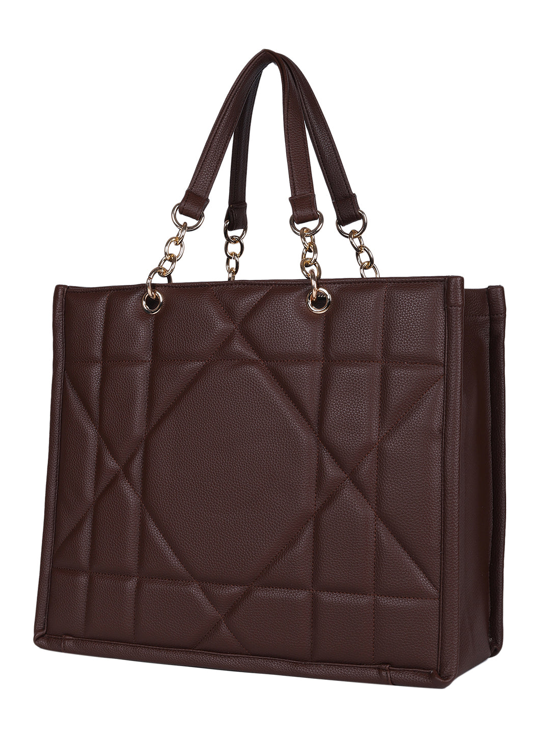 DENVER BAGS MINI WESST Brown Textured Tote Bag(MWTB106BR)