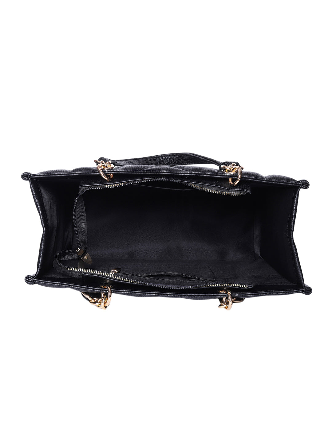 DENVER BAGS MINI WESST Black Textured Tote Bag(MWTB105BL)