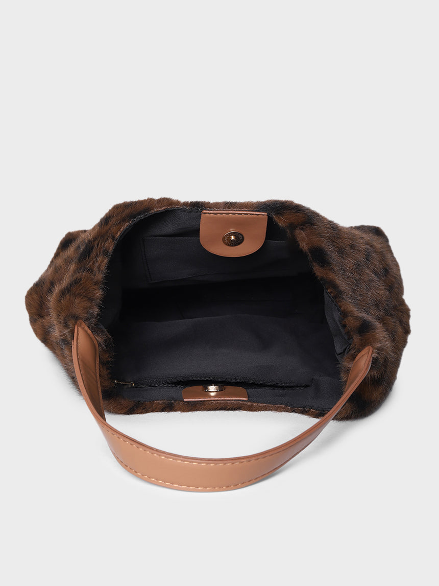 Leopard Trails Dark Brown Handbag