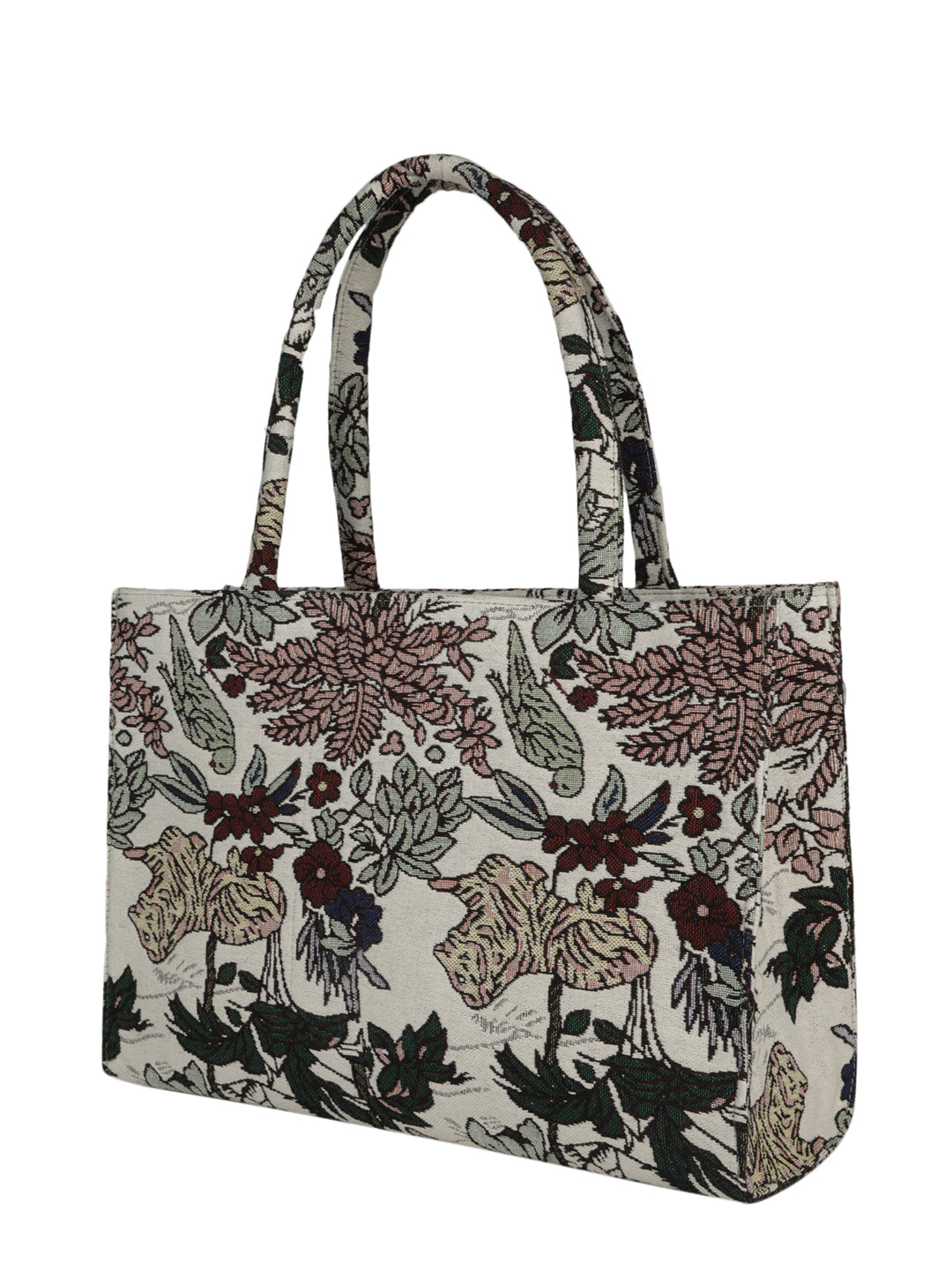 MINI WESST White Casual Animal Printed Tote Bag(MWTB048PR)