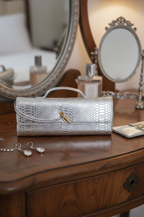 Elena Silver Clutch