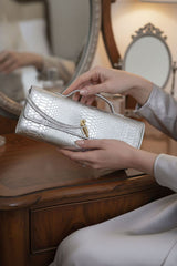 Elena Silver Clutch