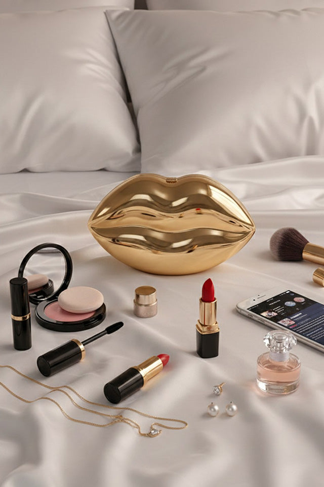 Mr. Lips Gold Clutch
