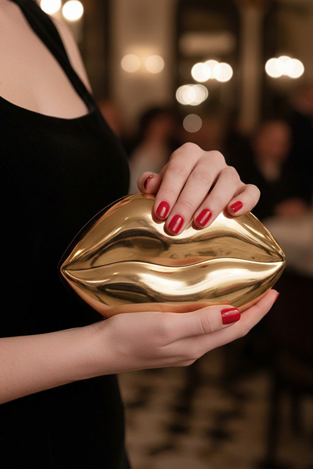Mr. Lips Gold Clutch