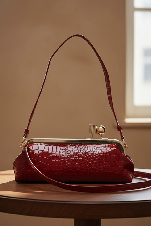 Paula Maroon Clutch