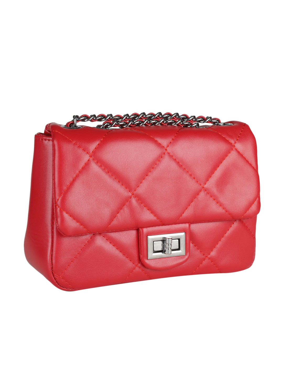 Red Casual Solid Sling Bag