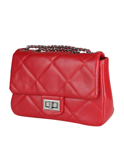 MINI WESST Red Casual Solid Sling Bag(MWHB137RD)