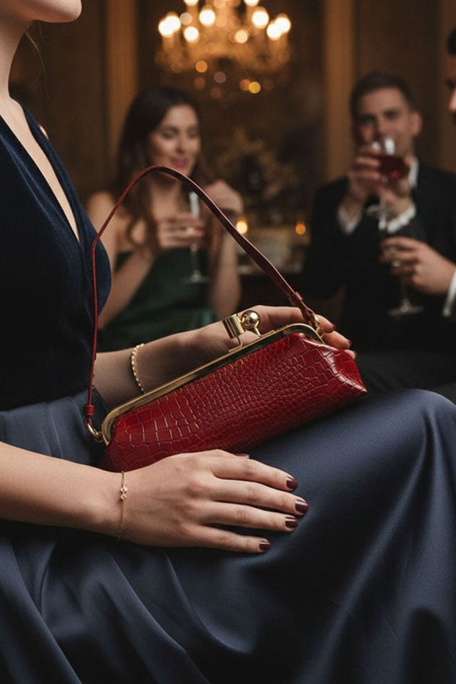 Paula Maroon Clutch