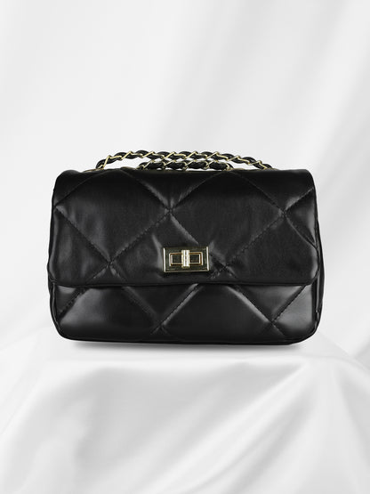 MINI WESST Black Casual Solid Sling Bag(MWHB138BL)
