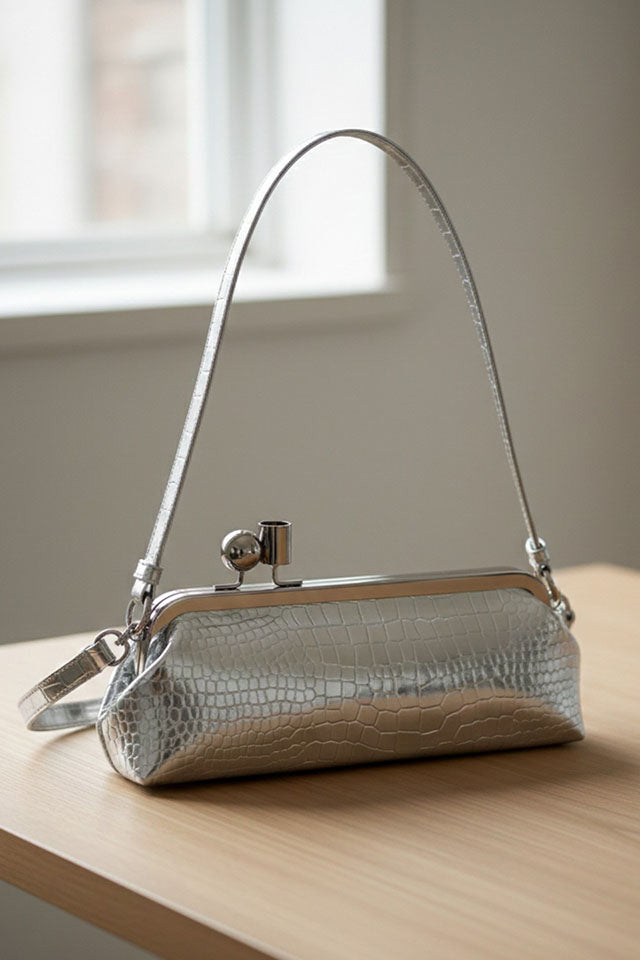 Paula Silver Clutch