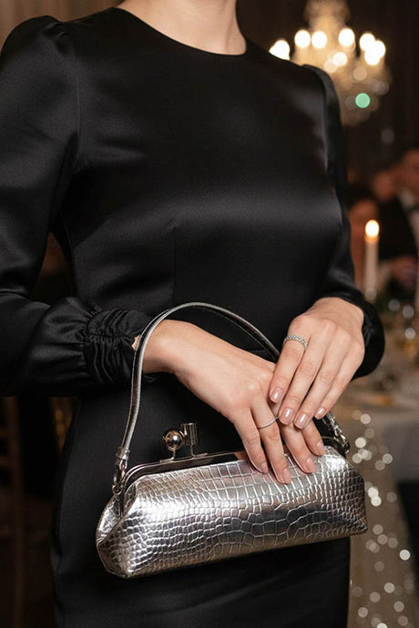 Paula Silver Clutch