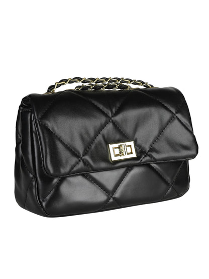 MINI WESST Black Casual Solid Sling Bag(MWHB138BL)