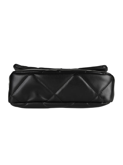 MINI WESST Black Casual Solid Sling Bag(MWHB138BL)